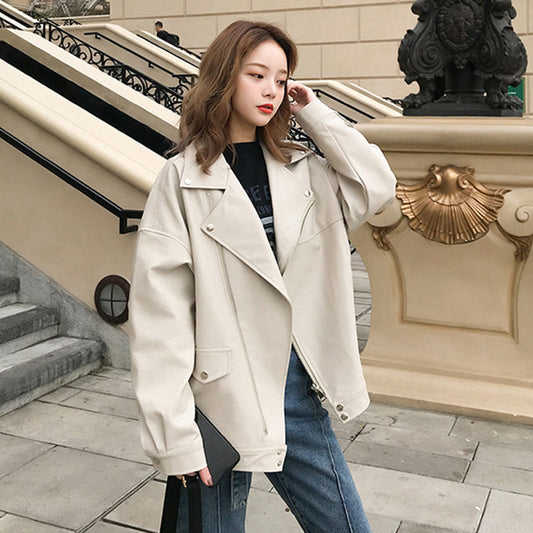 Casual Little Guy With A Motorcycle Leather Jacket Off