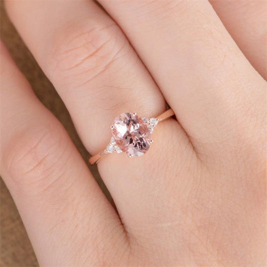 Oval Zircon Ring Female European And American